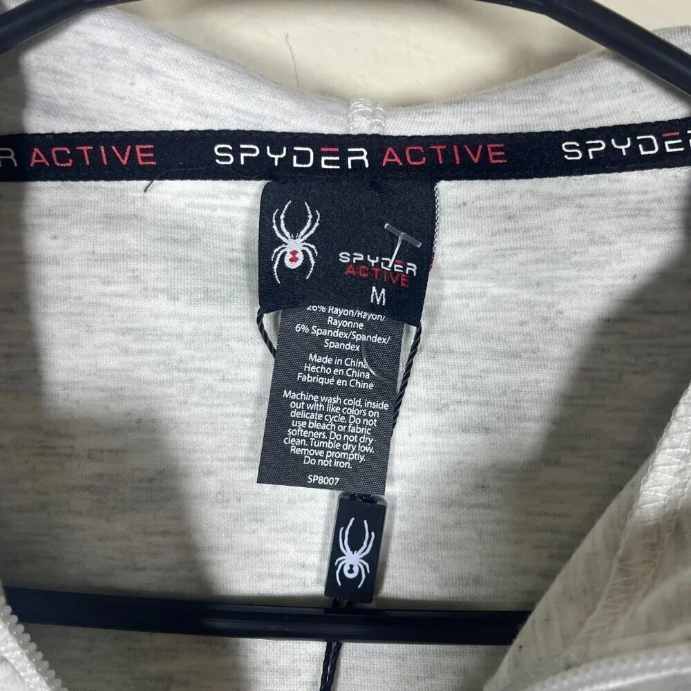 NWT! Spyder Active Women's Hooded Lightweight Jacket Gray White M Outdoor